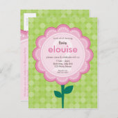 誕生日パーティーの招待：:デイジー5 インビテーションポストカード (正面/裏面)