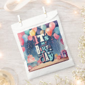 誕生日パーティーの招待 フェイバーバッグ (クリップ留めされた状態)