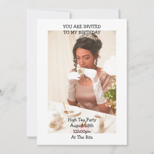 誕生日パーティーの招待，ブリジェルトンスタイル招待状 招待状 (正面)