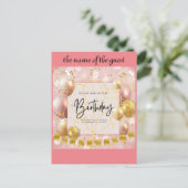 誕生日パーティーの招待 ポストカード (スタンド正面)