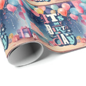 誕生日パーティーの招待 ラッピングペーパー (ロールコーナー)