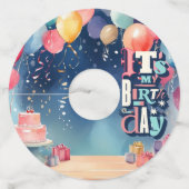 誕生日パーティーの招待 ワイングラスタグ (裏面)