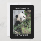 誕生日パーティーの招待，両面，パンダブラック 招待状 (正面)
