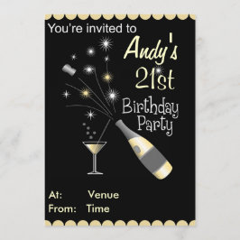 誕生日パーティーの招待-任意の年齢-成人 招待状