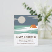 誕生日パーティーの招待，少年，キャンプ 招待状 (スタンド正面)