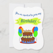 誕生日パーティーの招待 招待状 (正面)