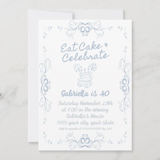 誕生日パーティーの招待 招待状 (正面)