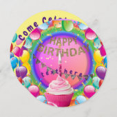 誕生日パーティーの招待 招待状 (正面/裏面)