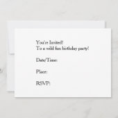 誕生日パーティーの招待 招待状 (裏面)