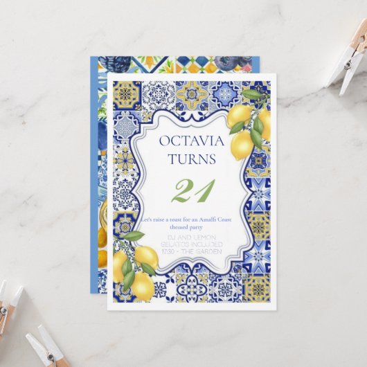 誕生日パーティーの招待 招待状 (正面/裏面インサイチュ)