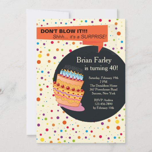 誕生日パーティーの招待 招待状 (正面)