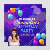 誕生日パーティーの招待 招待状 (正面/裏面)