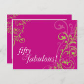 誕生日パーティーの招待::素晴らしい1 インビテーションポストカード (正面/裏面)