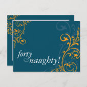 誕生日パーティーの招待：：素晴らしい4 インビテーションポストカード (正面/裏面)