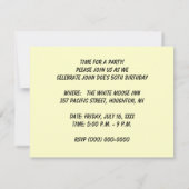 誕生日パーティーの招待~風船と時計！ 招待状 (裏面)