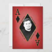 誕生日パーティーの招待,16th,トランプのポーカーカード,写真 招待状 (正面)