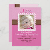 誕生日パーティーの招待：:: 2 インビテーションポストカード (正面/裏面)