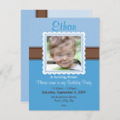 誕生日パーティーの招待：: 3 インビテーションポストカード (正面/裏面)