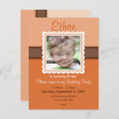 誕生日パーティーの招待：:: 6歳 インビテーションポストカード (正面/裏面)