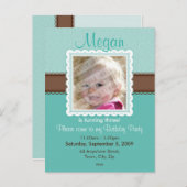 誕生日パーティーの招待：: 7 インビテーションポストカード (正面/裏面)