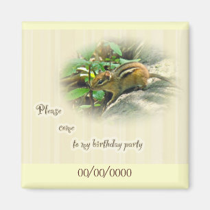 誕生日パーティーの招待 – Chipmunk マグネット