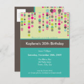 誕生日パーティーの招待:: discotek 1 インビテーションポストカード (正面/裏面)