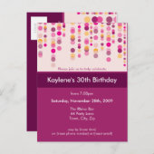 誕生日パーティーの招待:: discotek 2 インビテーションポストカード (正面/裏面)