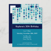 誕生日パーティーの招待:: discotek 3 インビテーションポストカード (正面/裏面)
