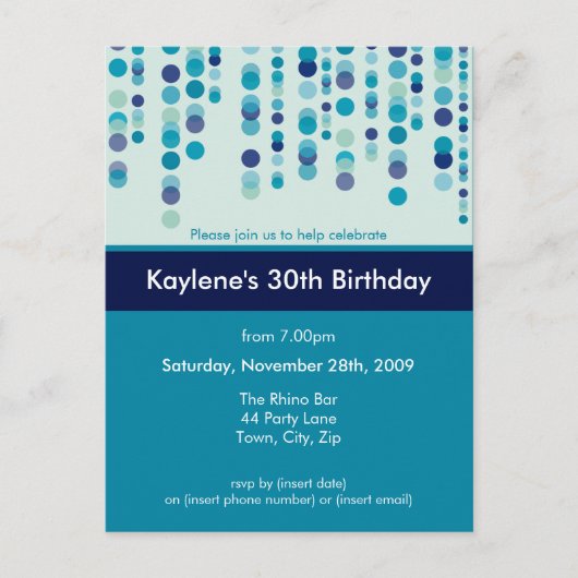 誕生日パーティーの招待:: discotek 3 インビテーションポストカード (正面)