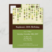 誕生日パーティーの招待：: discotek 4 インビテーションポストカード (正面/裏面)