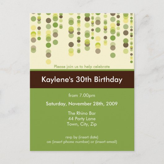 誕生日パーティーの招待：: discotek 4 インビテーションポストカード (正面)