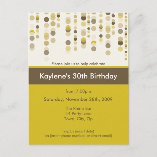 誕生日パーティーの招待:: discotek 6 インビテーションポストカード (正面)