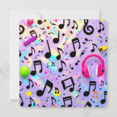 誕生日パーティーの招待(gr) – 音楽 (裏面)