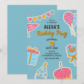 誕生日パーティーの楽しみ 招待状 (正面/裏面)