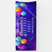 誕生日パーティーの水平バナー 横断幕 (縦)