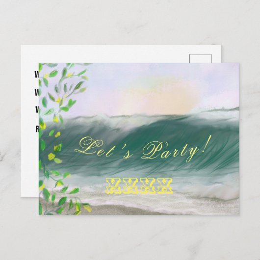 誕生日パーティーの水彩 ポストカード (正面/裏面)