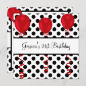 誕生日パーティーの白黒吹き出し 招待状 (正面/裏面)