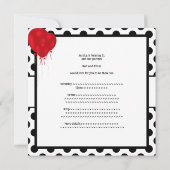 誕生日パーティーの白黒吹き出し 招待状 (裏面)