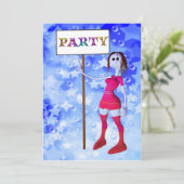 誕生日パーティーの看板の招待状 招待状 (スタンド正面)