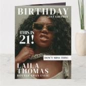 誕生日パーティーの雑誌の表紙の写真の招待状 カード (正面)