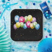 誕生日パーティーの風船と紙吹雪 ペーパープレート (パーティー)