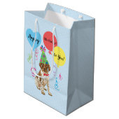 誕生日パーティーの風船ドイツ語の短い案内ポインター ミディアムペーパーバッグ (裏面アングル)