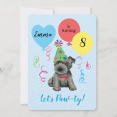 誕生日パーティーの風船 スコッチテリア 招待状 (正面)