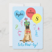 誕生日パーティーの風船 ベルギーのマリノア 招待状 (正面)