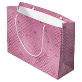 誕生日パーティーはかりで測に訪れたいピンクの人魚 ラージペーパーバッグ (裏面アングル)