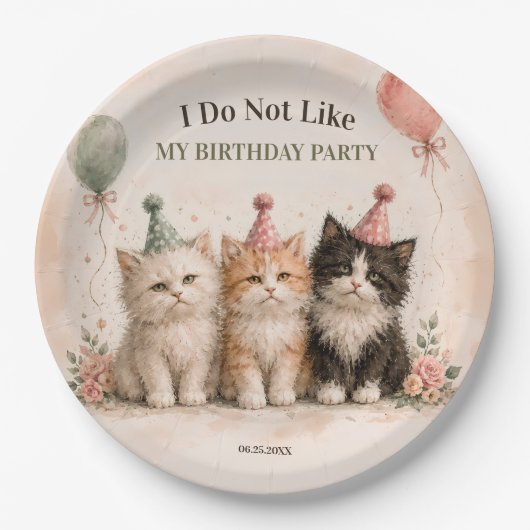 誕生日パーティーは嫌だ ペーパープレート (正面)
