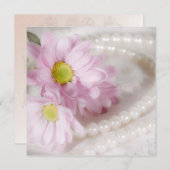 誕生日パーティーへのデイジーと真珠の招待 招待状 (正面/裏面)