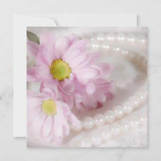 誕生日パーティーへのデイジーと真珠の招待 招待状 (正面)