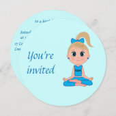 誕生日パーティーへのヨガパーティー 招待状 (正面/裏面)