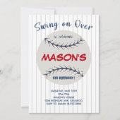 誕生日パーティーへの招待で野球のブランコ 招待状 (正面)